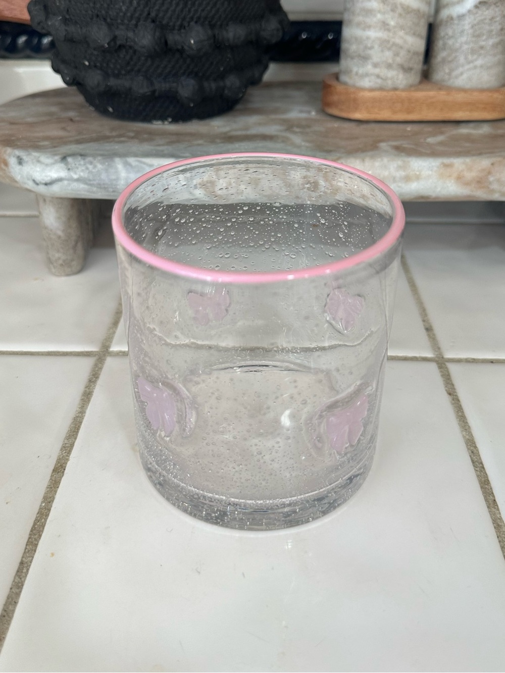 Pink Bow Juice Icon Glass NWOT